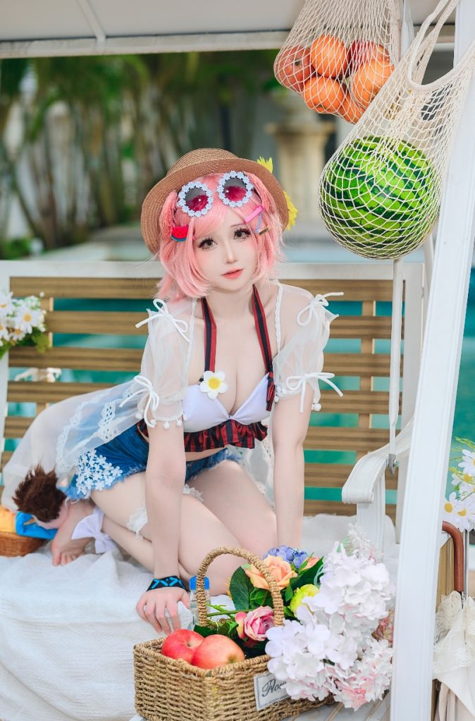 焖焖碳 NO.036 明日方舟 澄闪泳装 [22P-166MB]-蜜桃啵啵