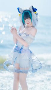 封疆疆v NO.63 柴郡小礼服 [10P-105MB]-蜜桃啵啵