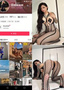 【抖音反差】你辣椒姐啊-透视渔网[12P1V]-蜜桃啵啵