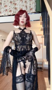 Money冷冷 – 黑蕾丝长裙 [58P3V-3.18GB]-蜜桃啵啵