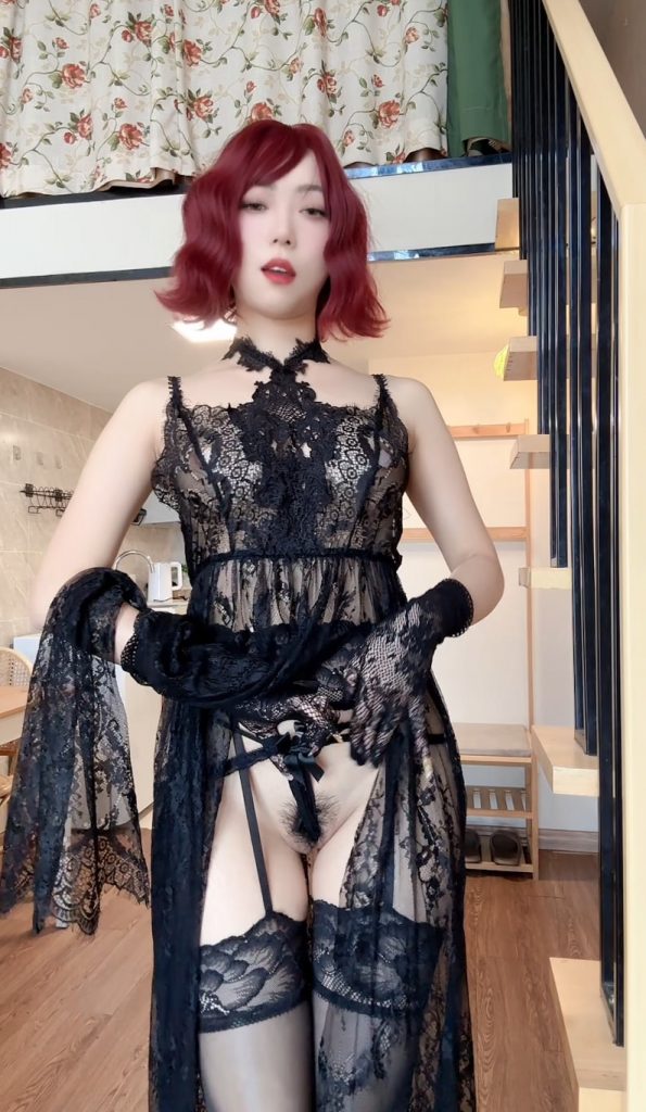 Money冷冷 – 黑蕾丝长裙 [58P3V-3.18GB]-蜜桃啵啵